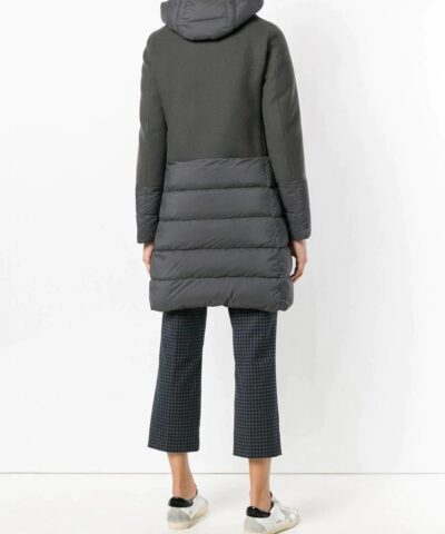 Herno Nuage Lightweight Mixed Media Down Coat In Grey - Image 4