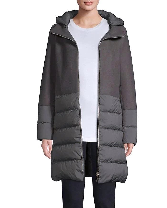 Herno Nuage Lightweight Mixed Media Down Coat In Grey-20262092