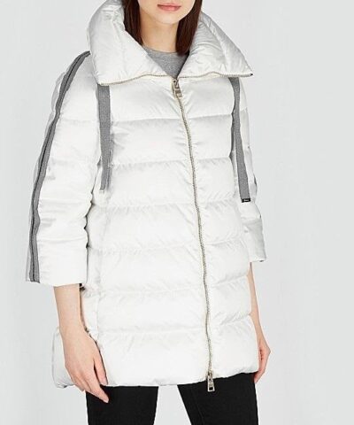 Herno White Quilted Satin Coat 20260566 1