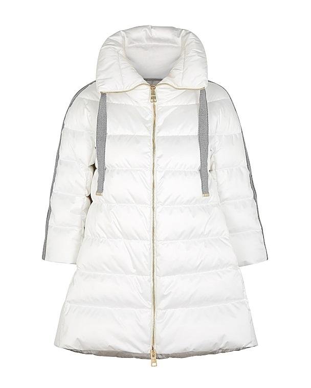 Herno White Quilted Satin Coat-20260566