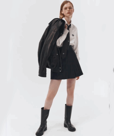 Dunst Unisex Oversized Leather Blouson Jacket - Image 4