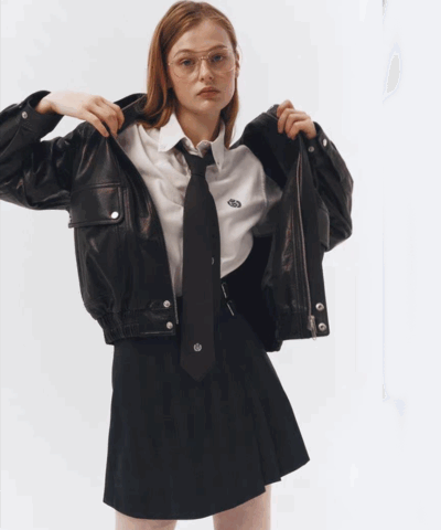 Dunst Unisex Oversized Leather Blouson Jacket - Image 3