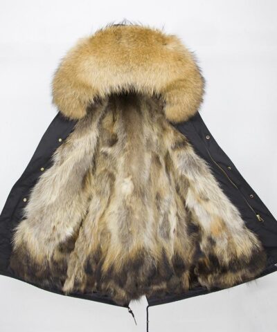 Ice Bear Natural Faux Fur Trim Puffer Coat 20270268 2