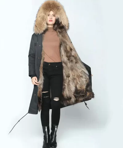 Ice Bear Natural Faux Fur Trim Puffer Coat 20270268 4