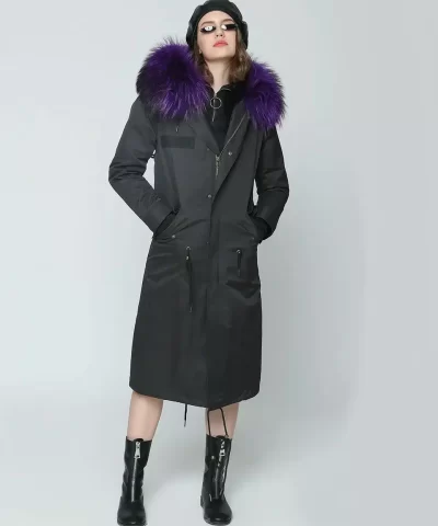 Ice Bear Thick Raccoon Fur Collar Hood Trim Parka 20270248 4