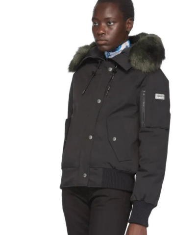 Kenzo Black Down Faux-fur Hooded Jacket - Image 4