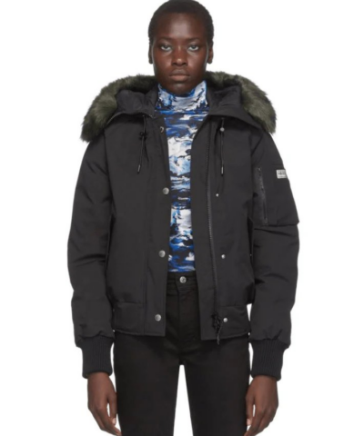 Kenzo Black Down Faux-fur Hooded Jacket-20261623