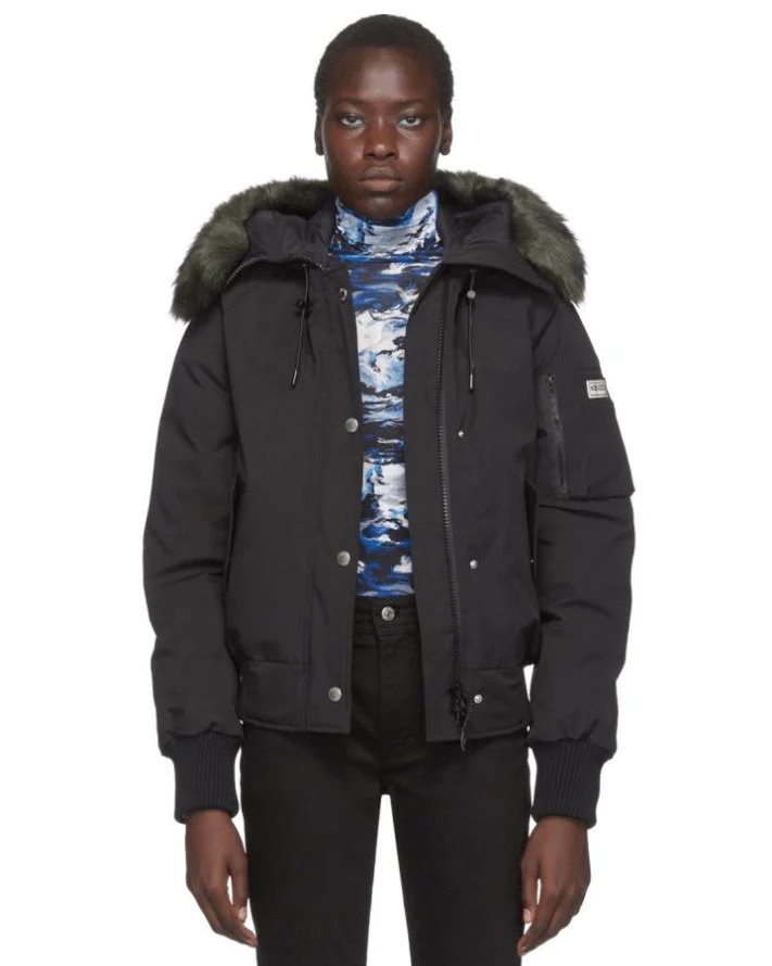 Kenzo Black Down Faux-fur Hooded Jacket-20261623