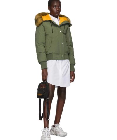 Kenzo Green Down Faux-fur Hooded Jacket - Image 4