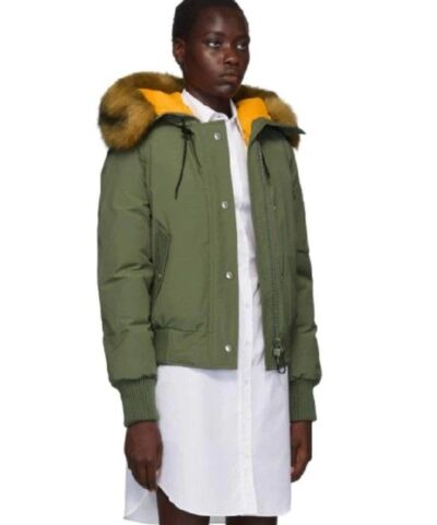 Kenzo Green Down Faux-fur Hooded Jacket - Image 5