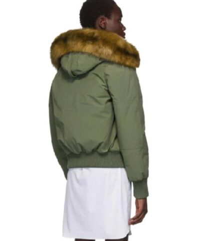 Kenzo Green Down Faux-fur Hooded Jacket - Image 6