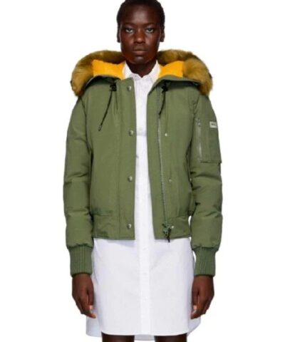 Kenzo Green Down Faux-fur Hooded Jacket-20261617
