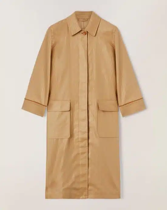 Loro Piana Rufus Leather-Trimmed Coated-Linen Coat-20309777