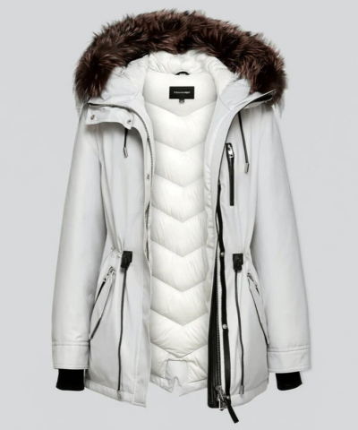 Mackage Chara DXR Down Twill Parka Coat, Light Grey - Image 3