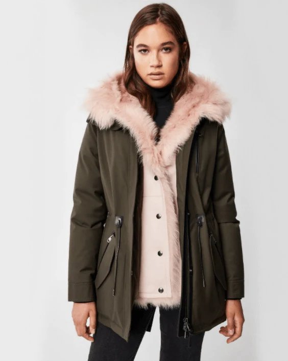 Mackage Charlene Down Parka With Removable Shearling Bib-20261193