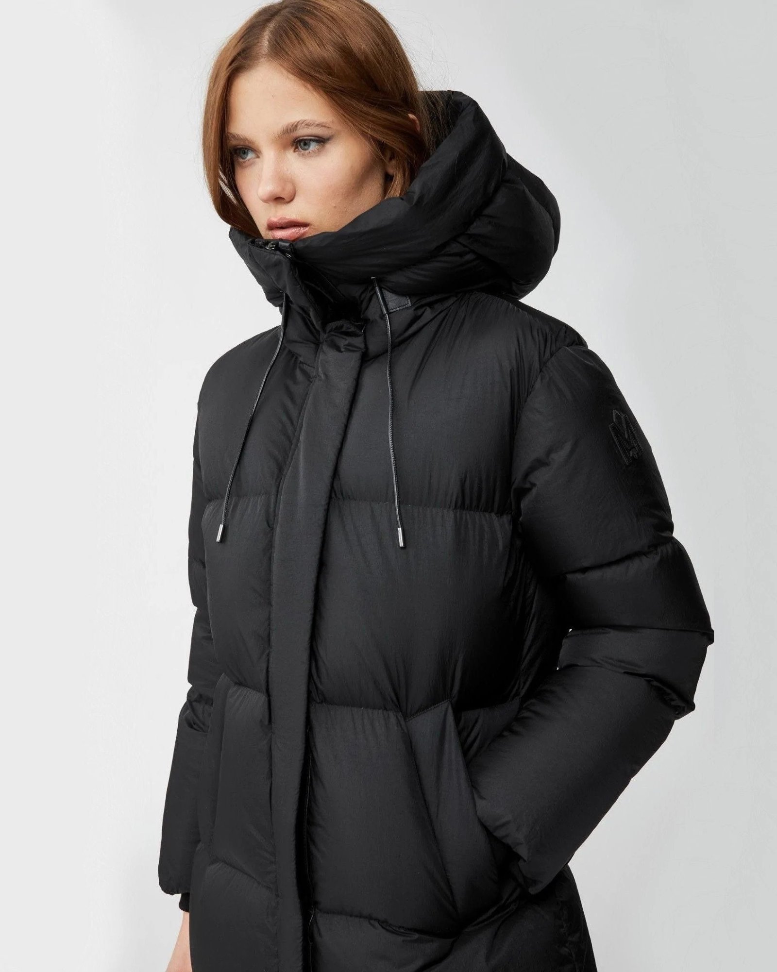 Alternative view of Mackage Eliane Foil Shield Maxi Down Coat With Pillow Collar In Black