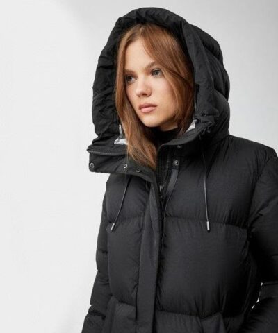 Mackage Eliane Foil Shield Maxi Down Coat With Pillow Collar In Black 20249814 3