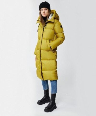 Mackage Eliane Foil Shield Maxi Down Coat With Pillow Collar Yellow 20245755 3