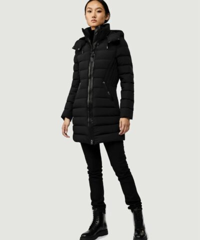 Alternative view of Mackage Farren Stretch Lightweight Down Coat With Removable Hood, Black