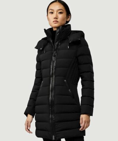 Mackage Farren Stretch Lightweight Down Coat With Removable Hood, Black-20260530
