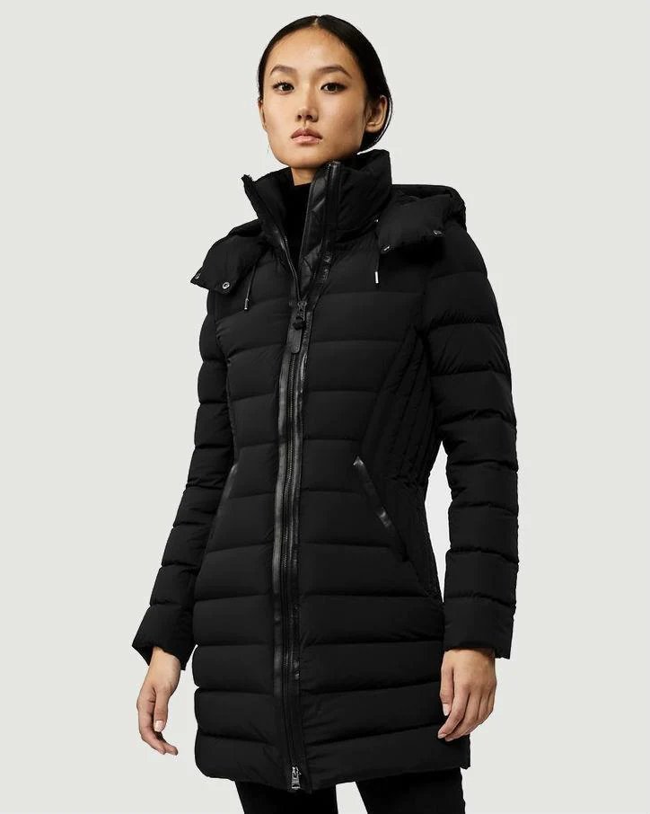 Mackage Farren Stretch Lightweight Down Coat With Removable Hood, Black-20260530