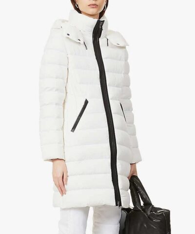 Mackage Farren Stretch Lightweight Down Coat With Removable Hood, White-20260542