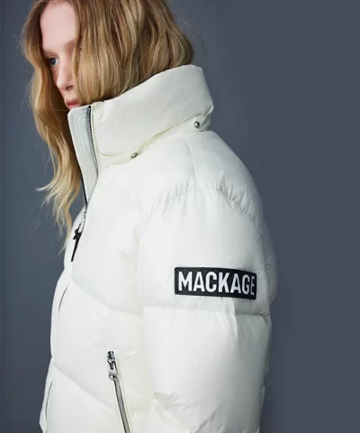 Mackage Women's EVIE Lustrous Light Down Jacket With Hood - Image 4