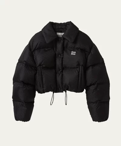 Miu Miu Logo-Print Crop Puffer Jacket-20319181