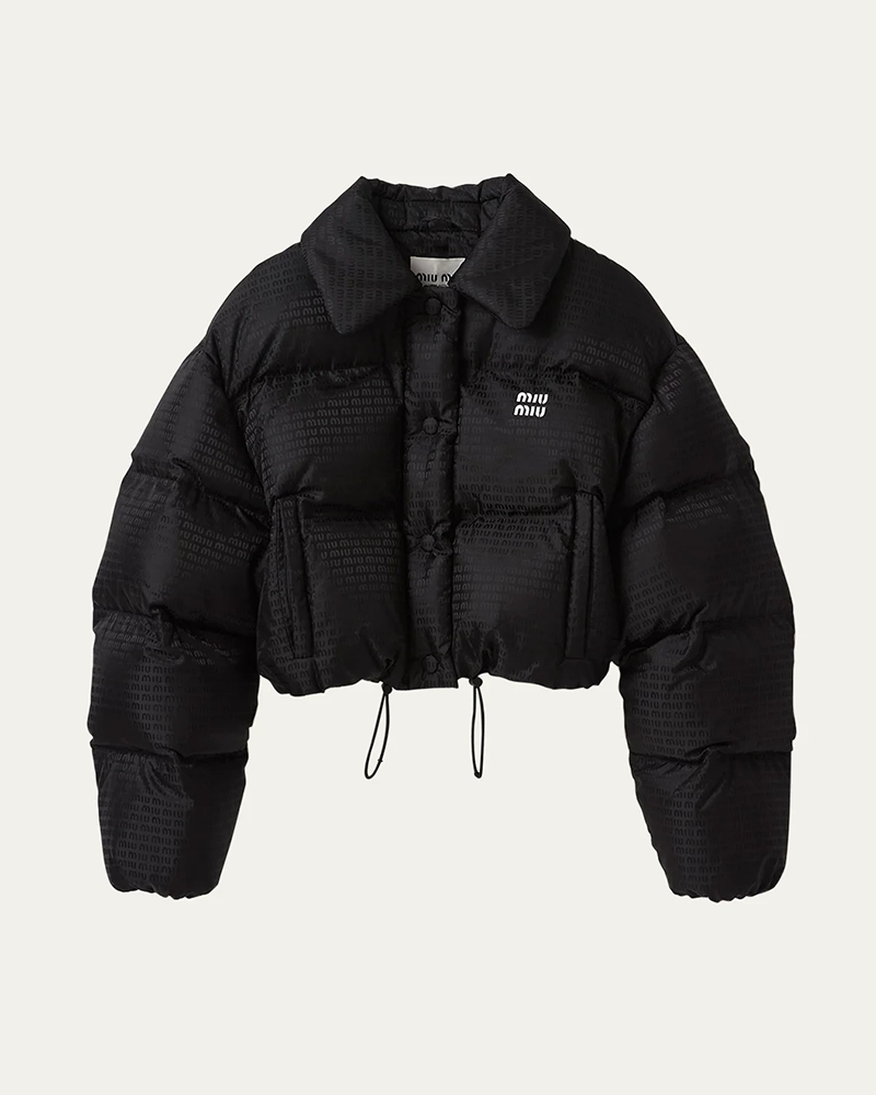 Miu Miu Logo-Print Crop Puffer Jacket-20319181
