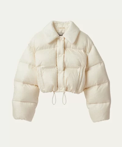 Miu Miu Logo-Print Crop Puffer Jacket-20319193