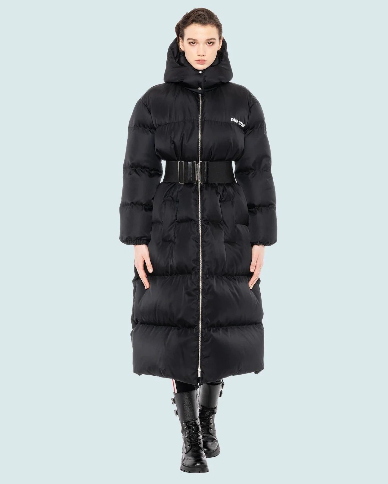 Miu Miu Technical Nylon Down Coat-20246379