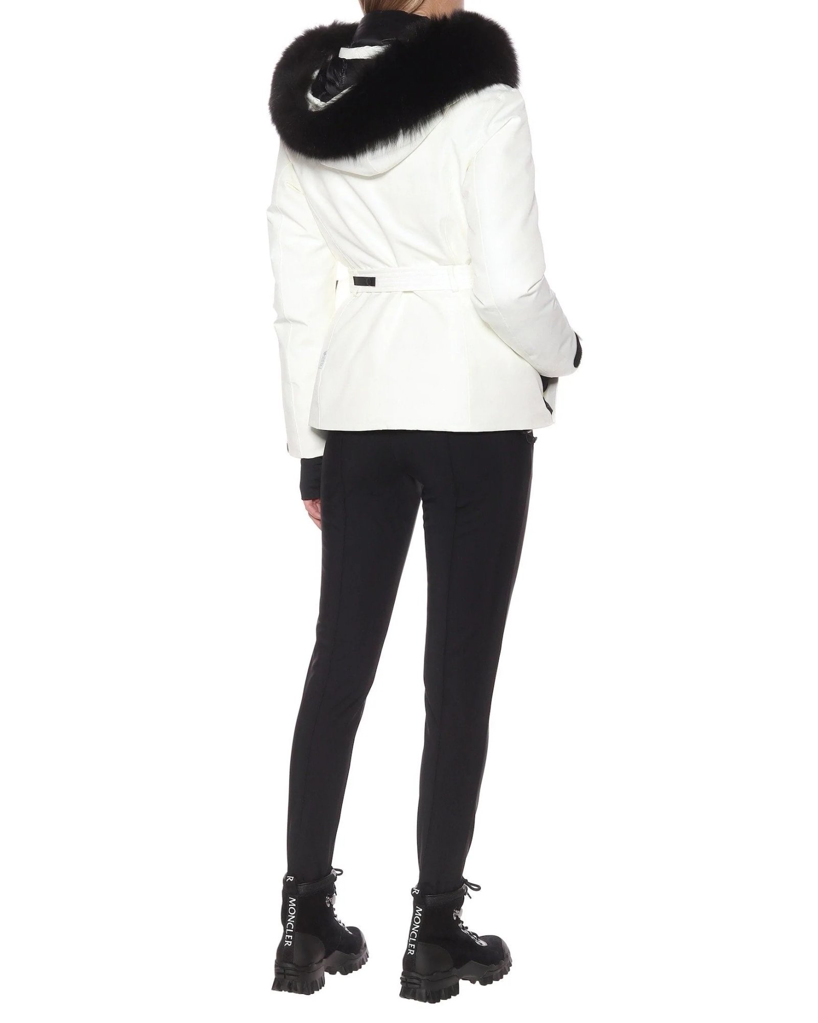 Alternative view of Moncler Grenoble Laplance Belted Jacket W/ Fur Collar