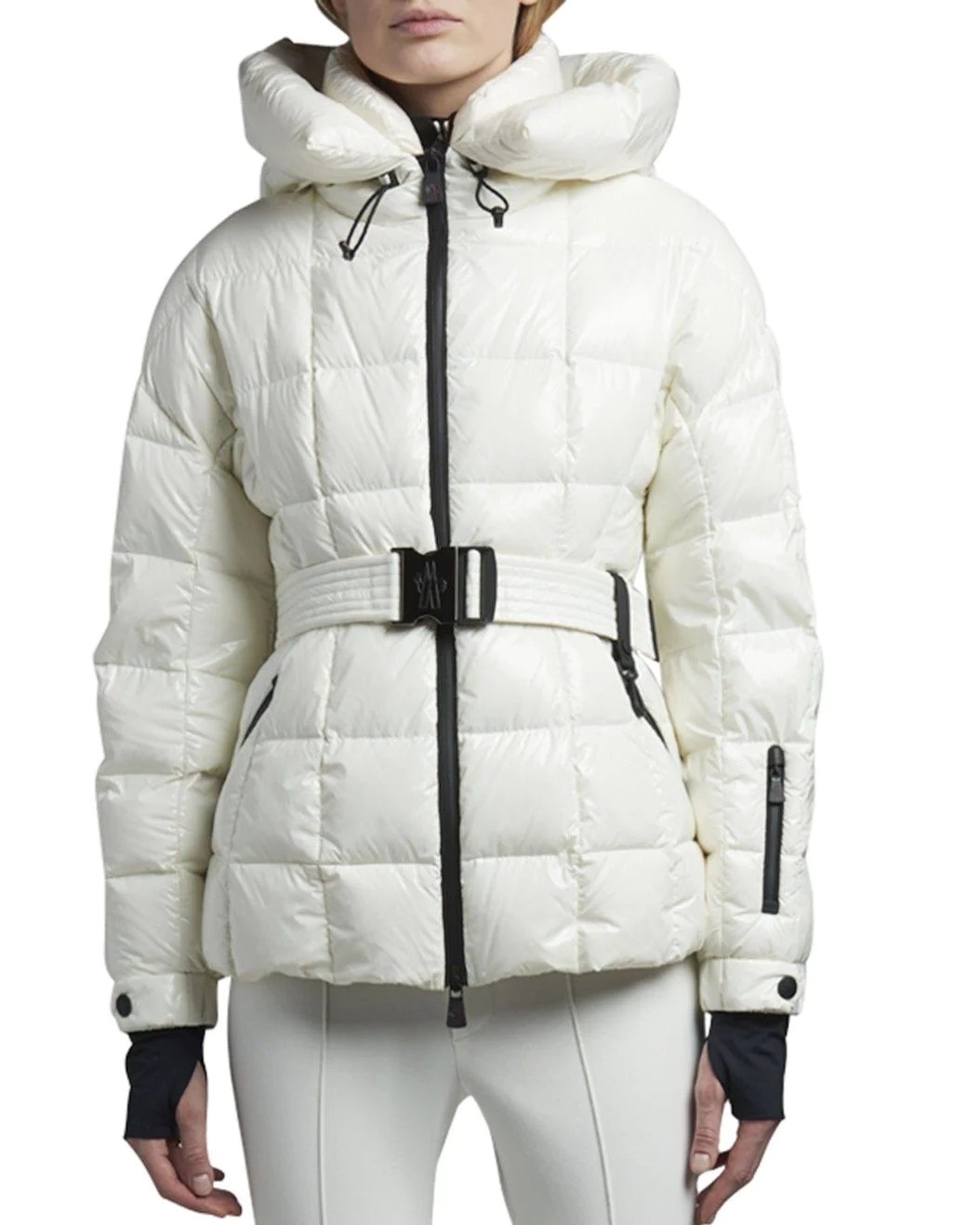 Moncler Grenoble Salle Shiny Nylon Belted Ski Jacket-20260763