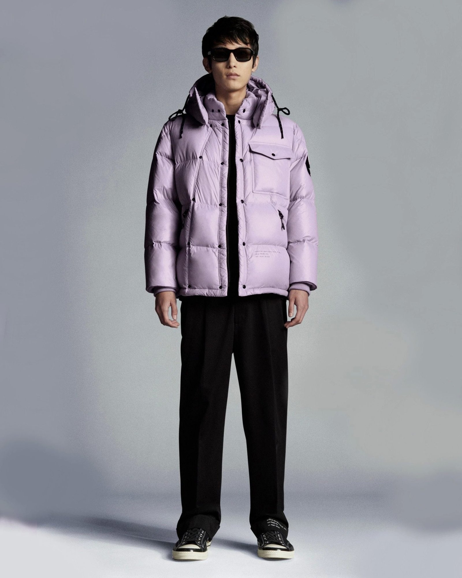 Alternative view of Moncler X FRGMT Anthemyx Quilted Shell Hooded Down Jacket, Light Lilac