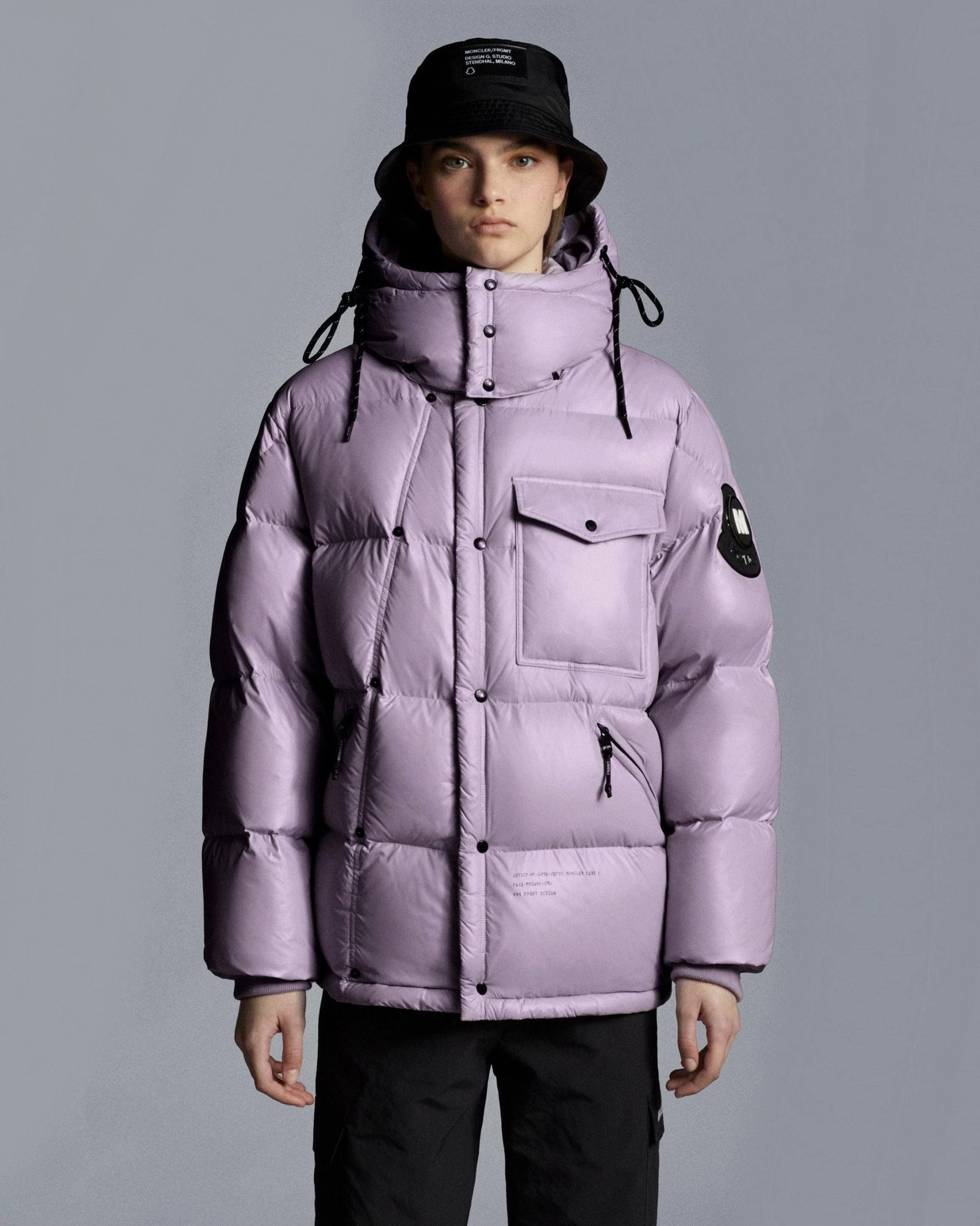 Moncler X FRGMT Anthemyx Quilted Shell Hooded Down Jacket, Light Lilac-20248027