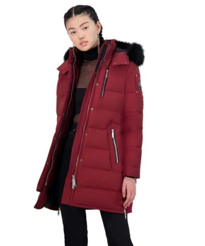 Moose Knuckles Paddockwood Genuine Fox Fur Trim Down Parka In Red 20260097 1