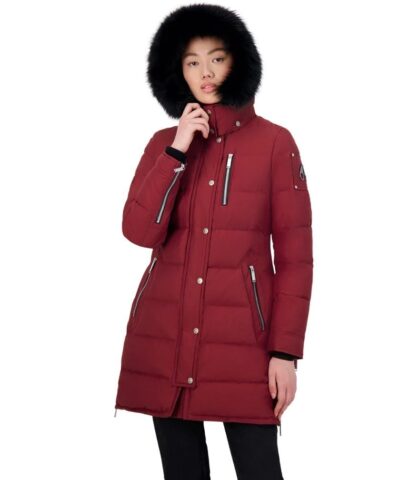 Moose Knuckles Paddockwood Genuine Fox Fur Trim Down Parka In Red-20260098