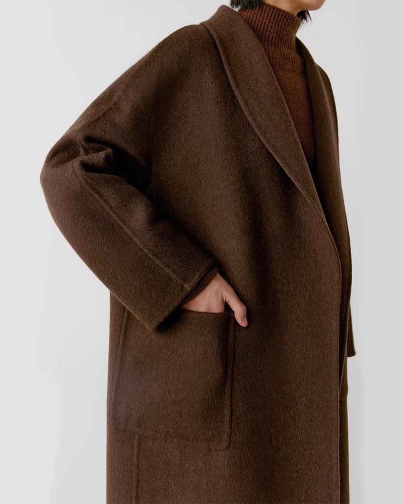 Alternative view of NoraLux Velvet Double-Sided Cocoon Warp Coat