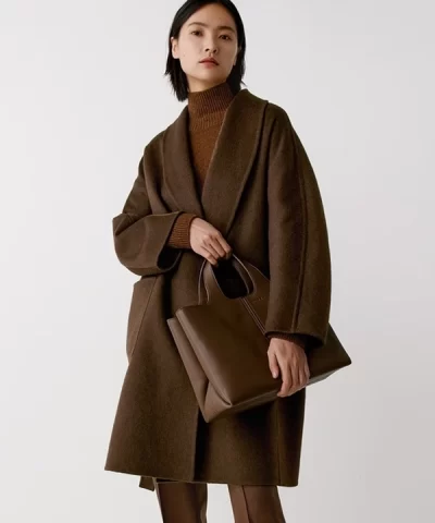 NoraLux Velvet Double-Sided Cocoon Warp Coat-20314583