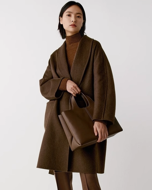 NoraLux Velvet Double-Sided Cocoon Warp Coat-20314583