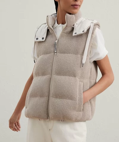 Noralux Down Cashmere Padded Knit Vest-20320113