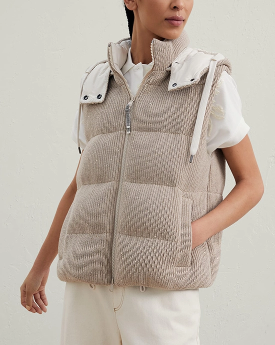 Noralux Down Cashmere Padded Knit Vest-20320113