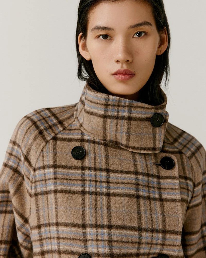 Alternative view of Noralux Women's Wool Plaid Double-Sided Belted Coat