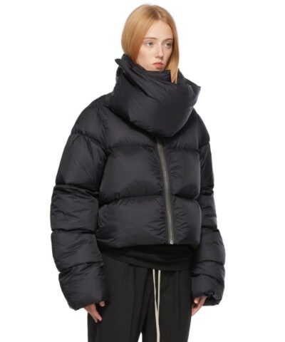 Alternative view of Rick Owens Black Down Funnel Neck Jacket
