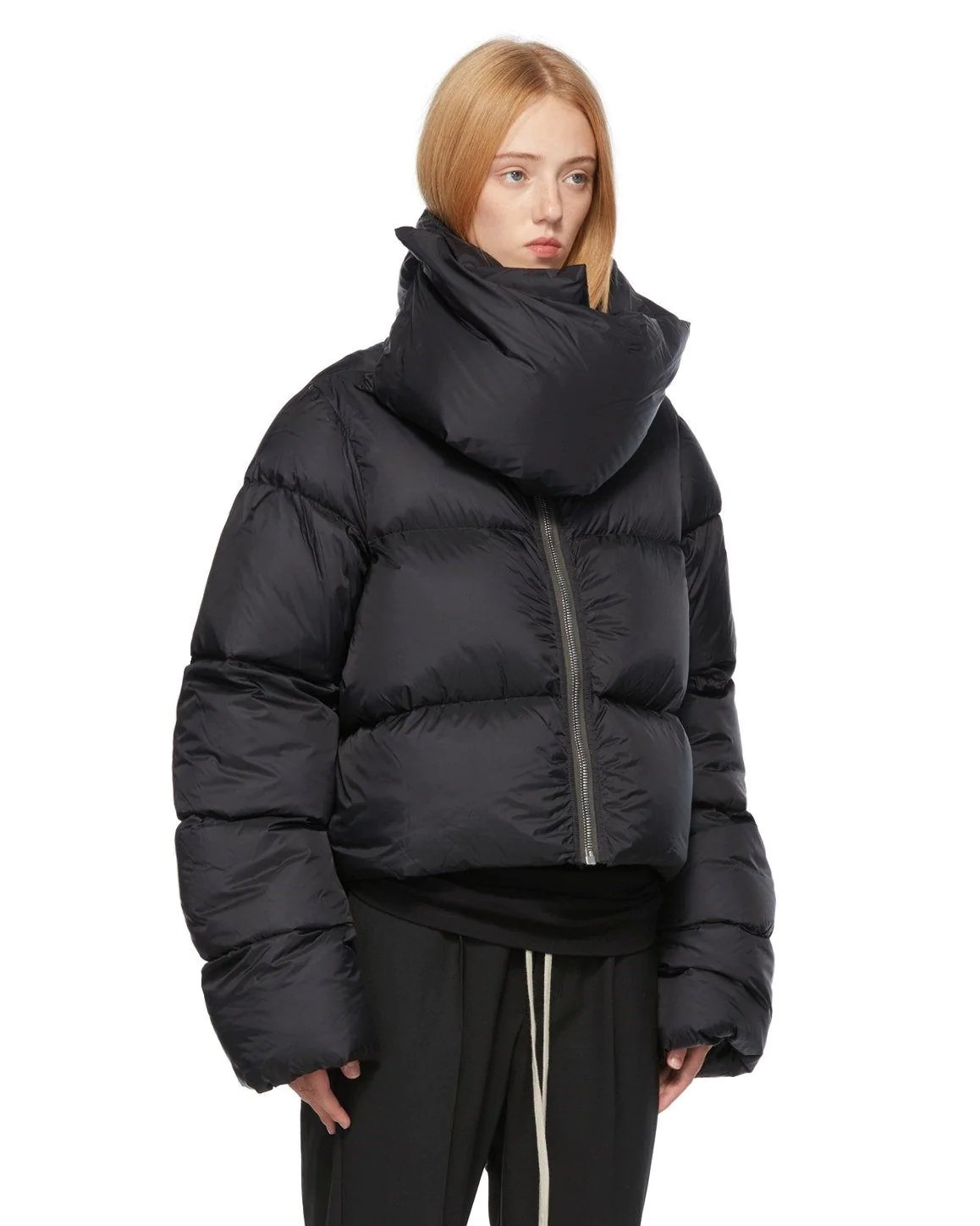 Alternative view of Rick Owens Black Down Funnel Neck Jacket