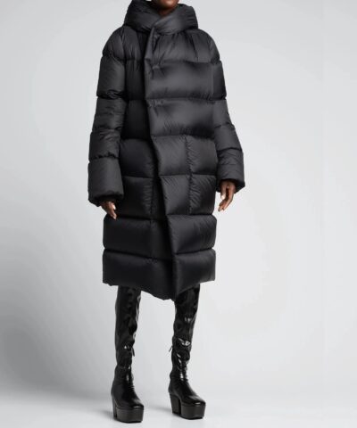Alternative view of Rick Owens Hooded Long Puffer Coat