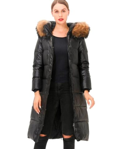 Simplee Hooded Faux Fur Trim Puffer Coat 20263055 1