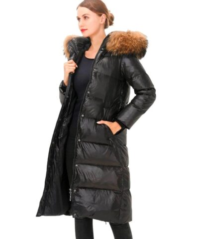 Simplee Hooded Faux Fur Trim Puffer Coat 20263055 3