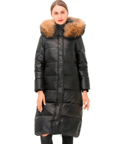 Simplee Hooded Faux Fur Trim Puffer Coat-20263055