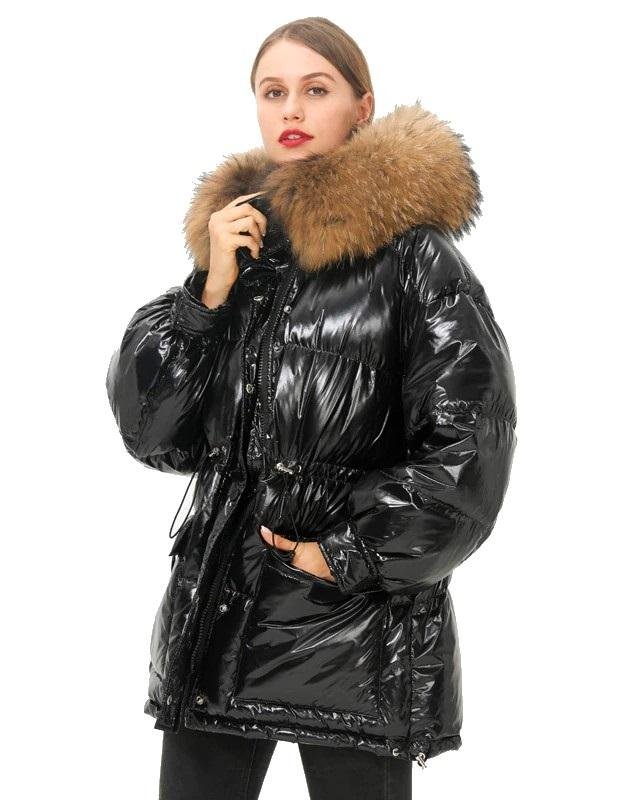 Alternative view of Simplee Millennium Fur Trim Down Coat